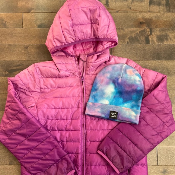 GAP puffer jacket with Herschel beanie - Picture 1 of 6